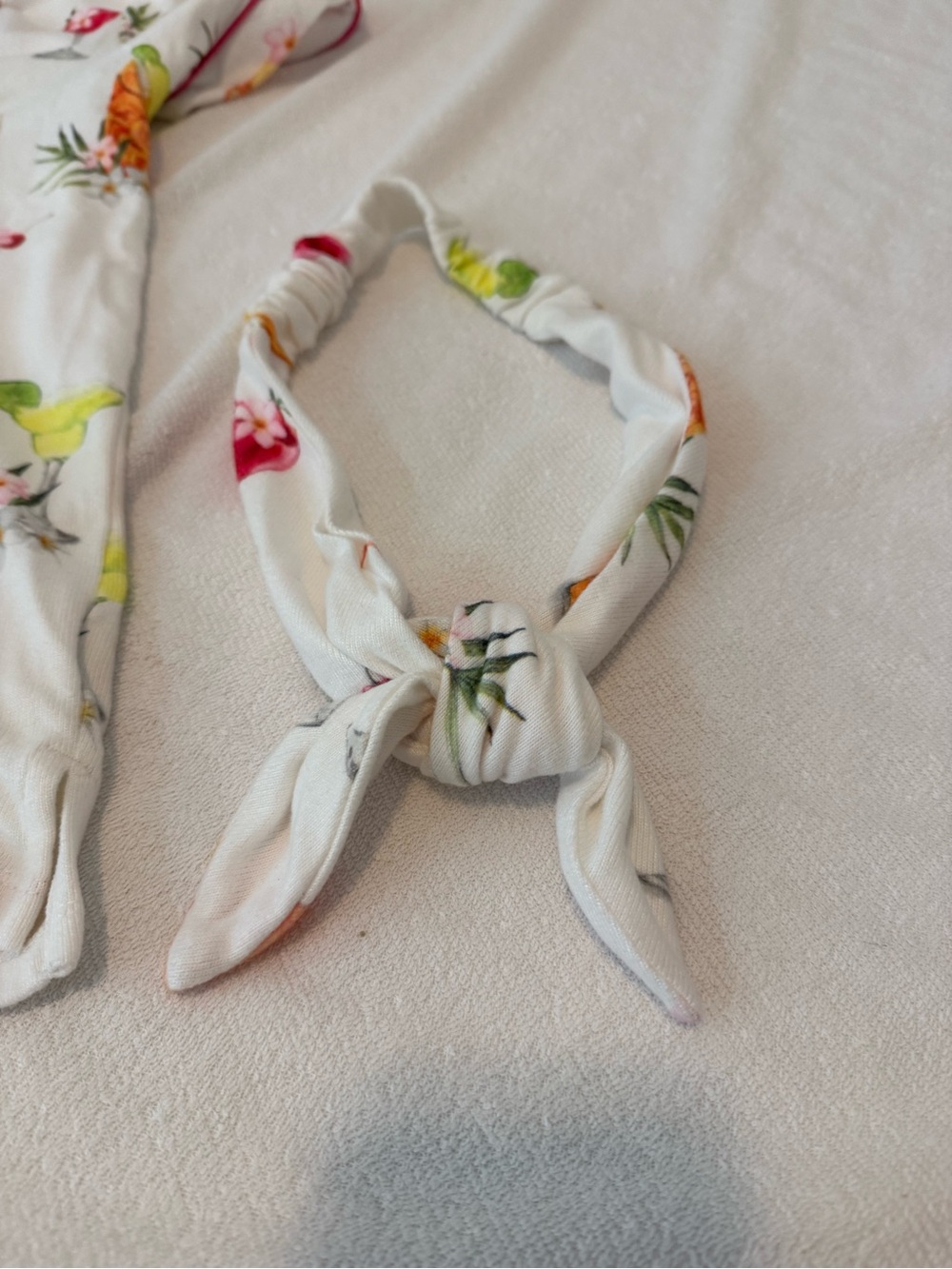 P.J. Salvage White Cocktail Print Short PJ Set with Pink Trim - Picture 4 of 5